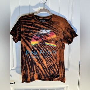Women’s Medium Custom Bleach Dye Pink Floyd “The Dark side of the Moon” Tee